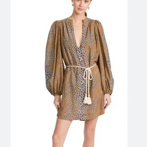 Ulla Johnson Nerissa Coverup Mini Dress in Ocelot Size P/XS